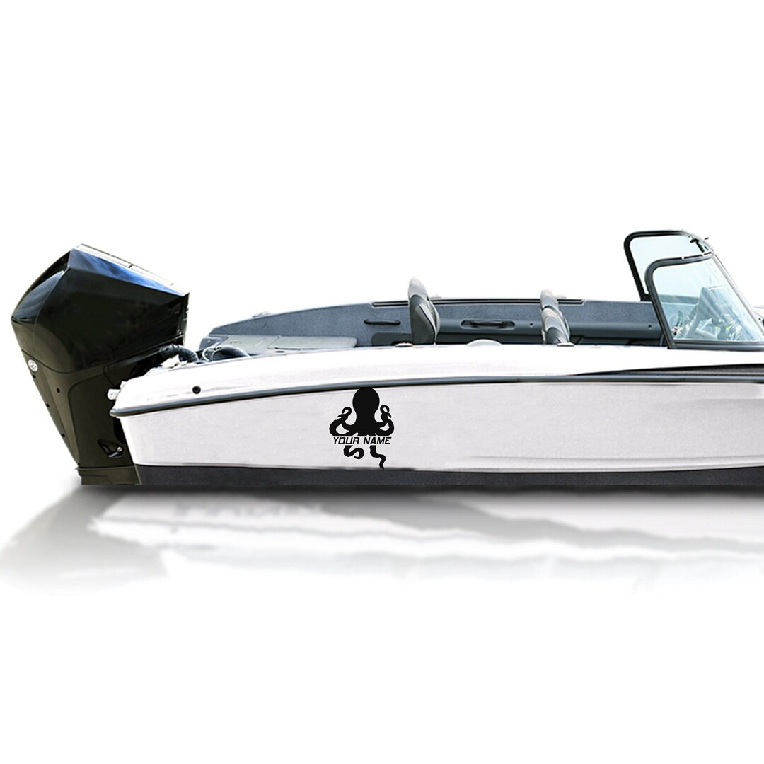 Octopus Boat Decal Name Compatible With Bass Boat Custom Sticker ...