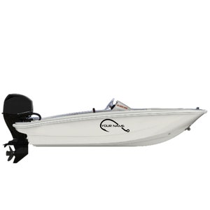 custom name Vinyl Hook Decal Compatible with Boston Whaler 160 super sport Boat Name Number Sticker Replacement