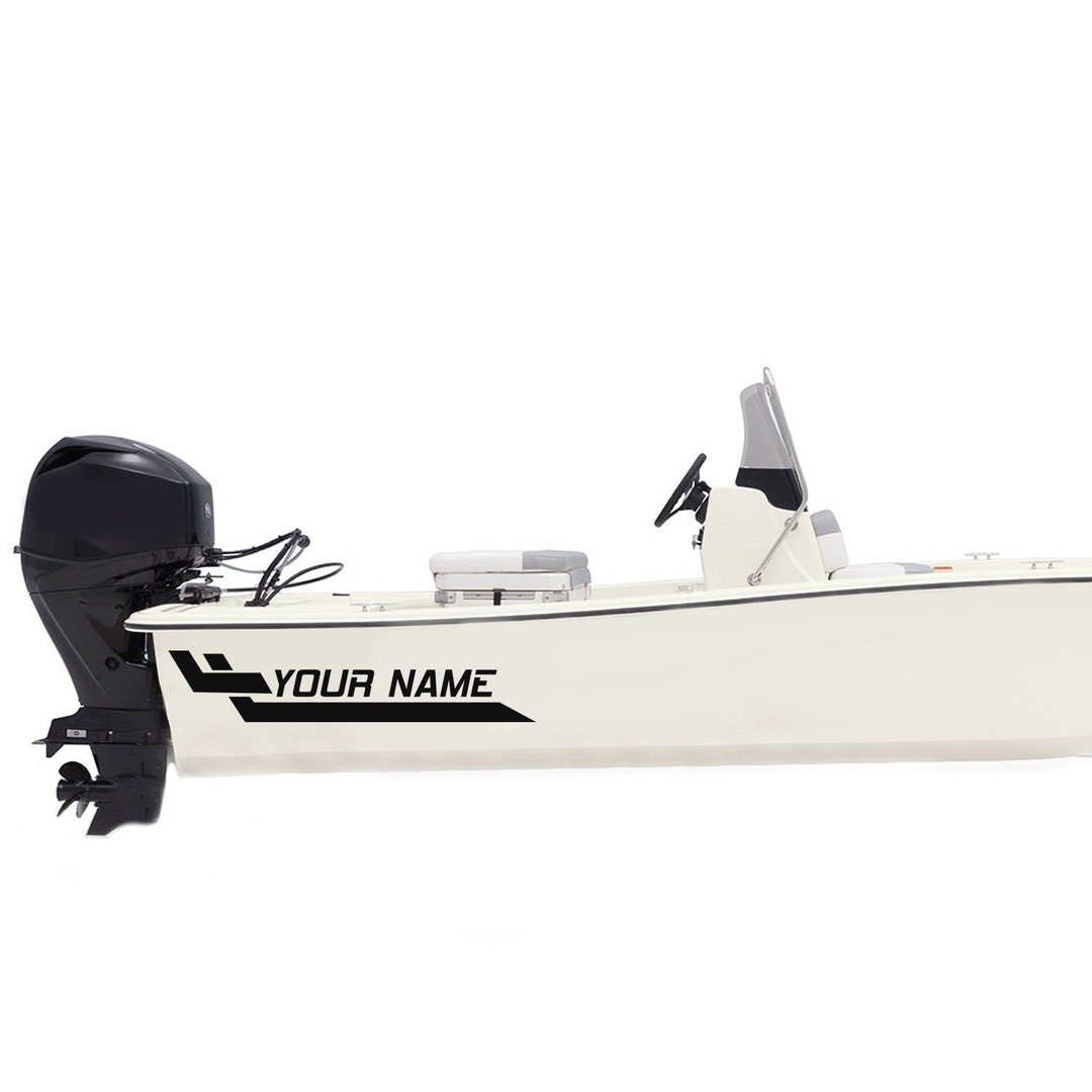 Racing Boat Decals Side Sticker Compatible With Skiff Boat Custom Name ...