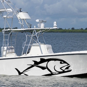Giant Trevally Fish Boat Aufkleber Aufkleber Kompatibel mit Seavee Boat Angeln Aufkleber Marine Vinyl