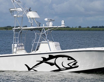 Giant Trevally Fish Boat Aufkleber Aufkleber Kompatibel mit Seavee Boat Angeln Aufkleber Marine Vinyl