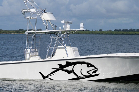 Giant Trevally Fish Boat Sticker Decal Compatible With Seavee Boat
