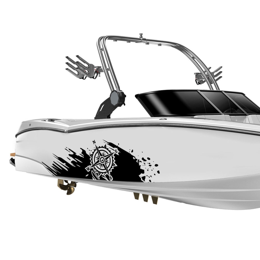 Boat Sticker Navigation Compass Graphic Decals Compatible With Tow ...
