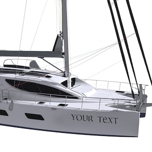 Boat Name Decal Compatible with Catamaran Boat Registration Number Sticker sailboat Vinyl Sailing Boat