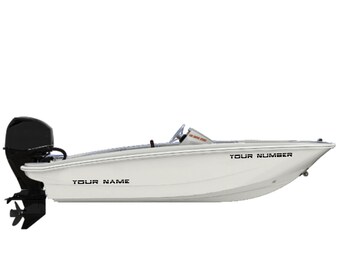 Boot Name Aufkleber Kompatibel mit Boston Whaler 130 Super Sport Boot Registriernummer Aufkleber Marine Vinyl
