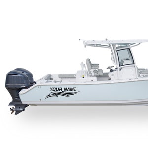 Tribal Boat Name Decal Compatible with Center Console Boat Registration Number Sticker Lettering Marine Vinyl