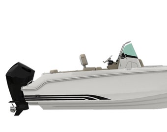 Kit de calcomanías de barco compatible con Boston Whaler 230 Outrage Boat Sport Treble Stripes Sticker Racing