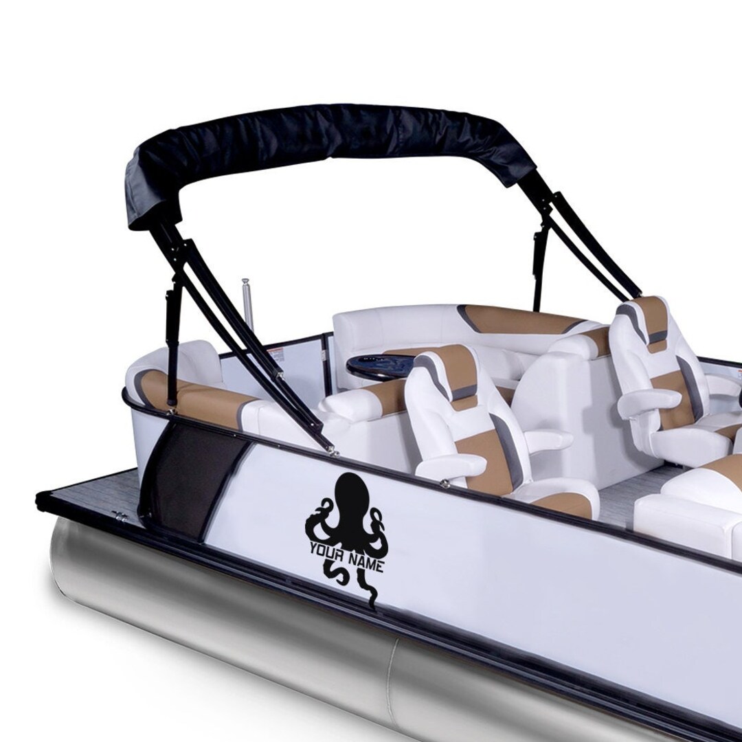 Octopus Boat Decal Name Compatible With Pontoon Boat Custom Sticker ...