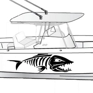 Fish Scull Graphic Boat Decals Compatible with Everglades Boat scull Sticker decal