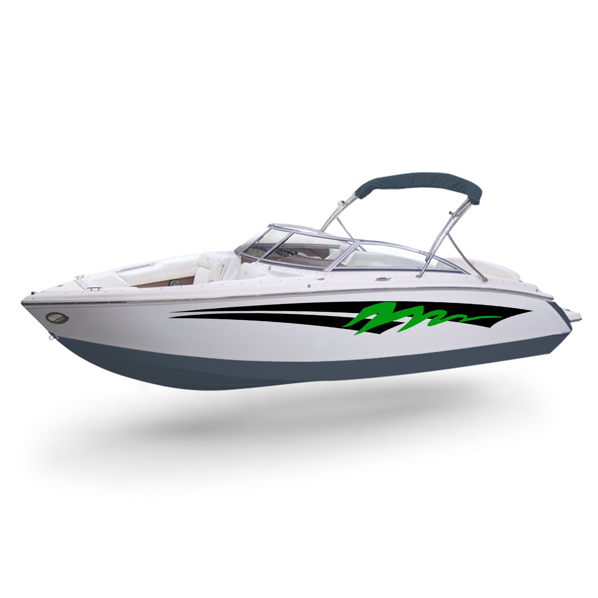 thumbnail image 2 of Imagnt Studio Set Of 2 Boat Hull Vinyl Decals Beetle Only For Scarab Boat, Restoration Stickers Kit (Silver, 8 X 7 Inches 2 of 12