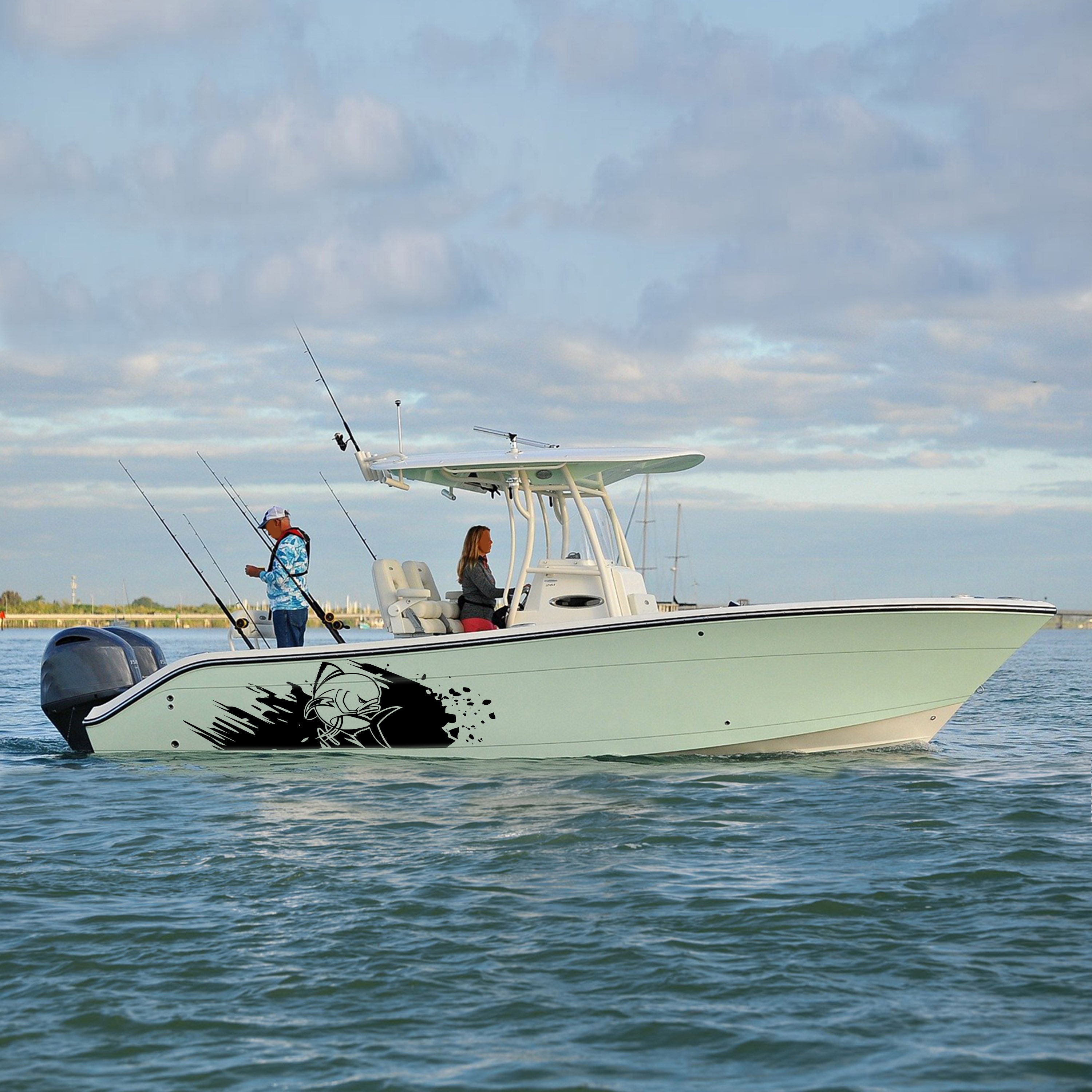 Mahi Mahi Boat Sticker Graphic Decals Compatible With Center Etsy