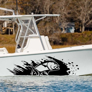 Giant Trevally Boat Decal: Splash Graphic Wrap for SeaVee Boats