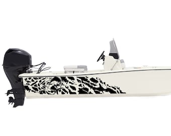 Mahi Mahi Fisch Boot Aufkleber Kit Seiten Kompatibel mit Skiff Boot Aufkleber Angeln Dorado