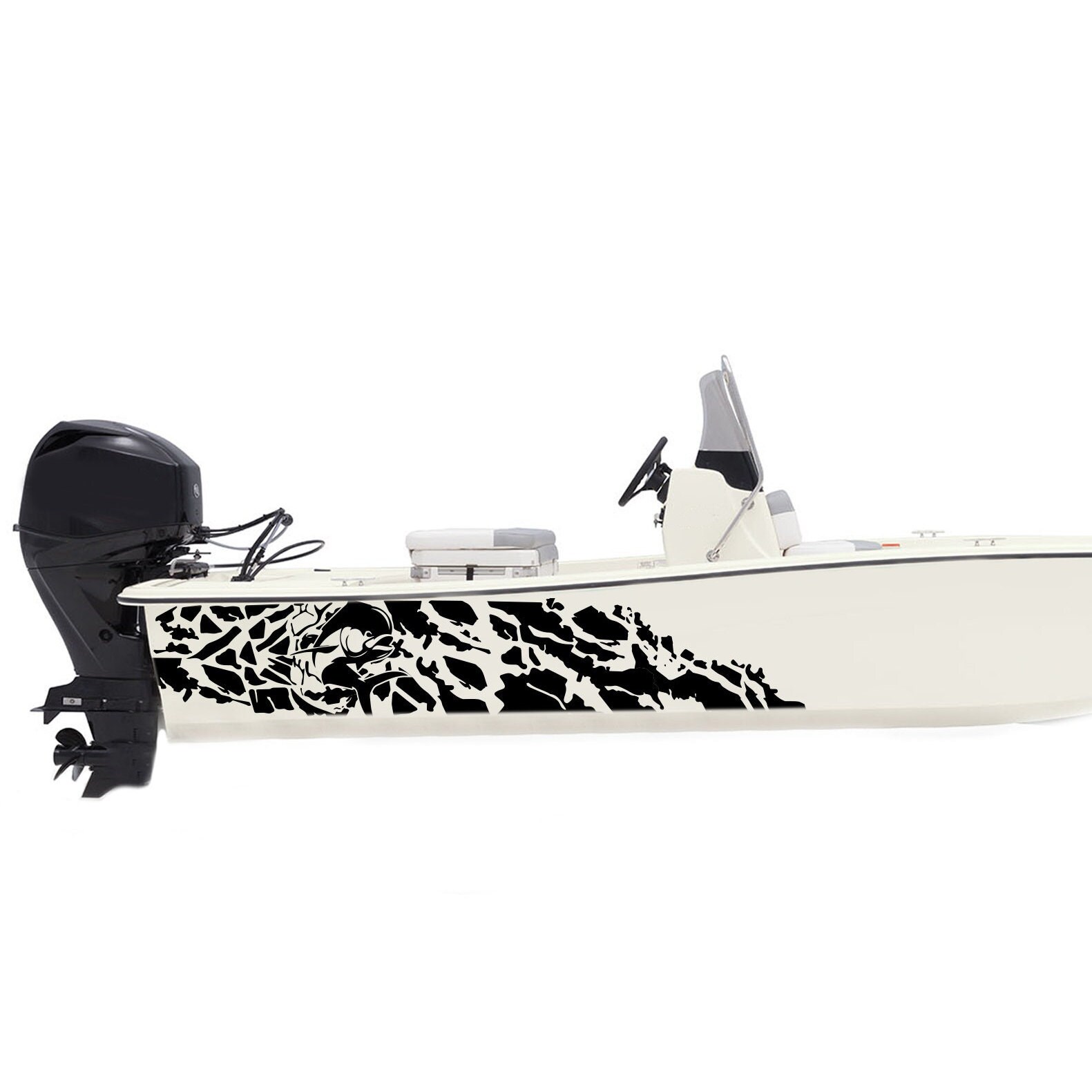 thumbnail image 2 of Set Of 2 Bass Cat Vintage Fishing Boat Decals - 8" Stickers From Hell Graphics 2 of 5