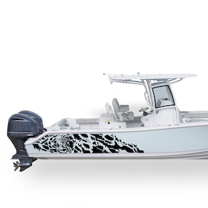 Fish scull Boat Decals Kit Compatible with Center Console Boat splash marine Sticker skeleton