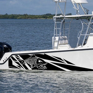 Geometric pattern Boat graphic Decals Compatible with Seavee Boat Decal giant trevally scull fish sticker