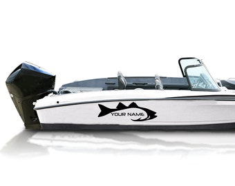 Gestreepte sticker met registratienummer voor basboot, compatibel met basbootstickers, unieke vinyl naamletters, maritiem