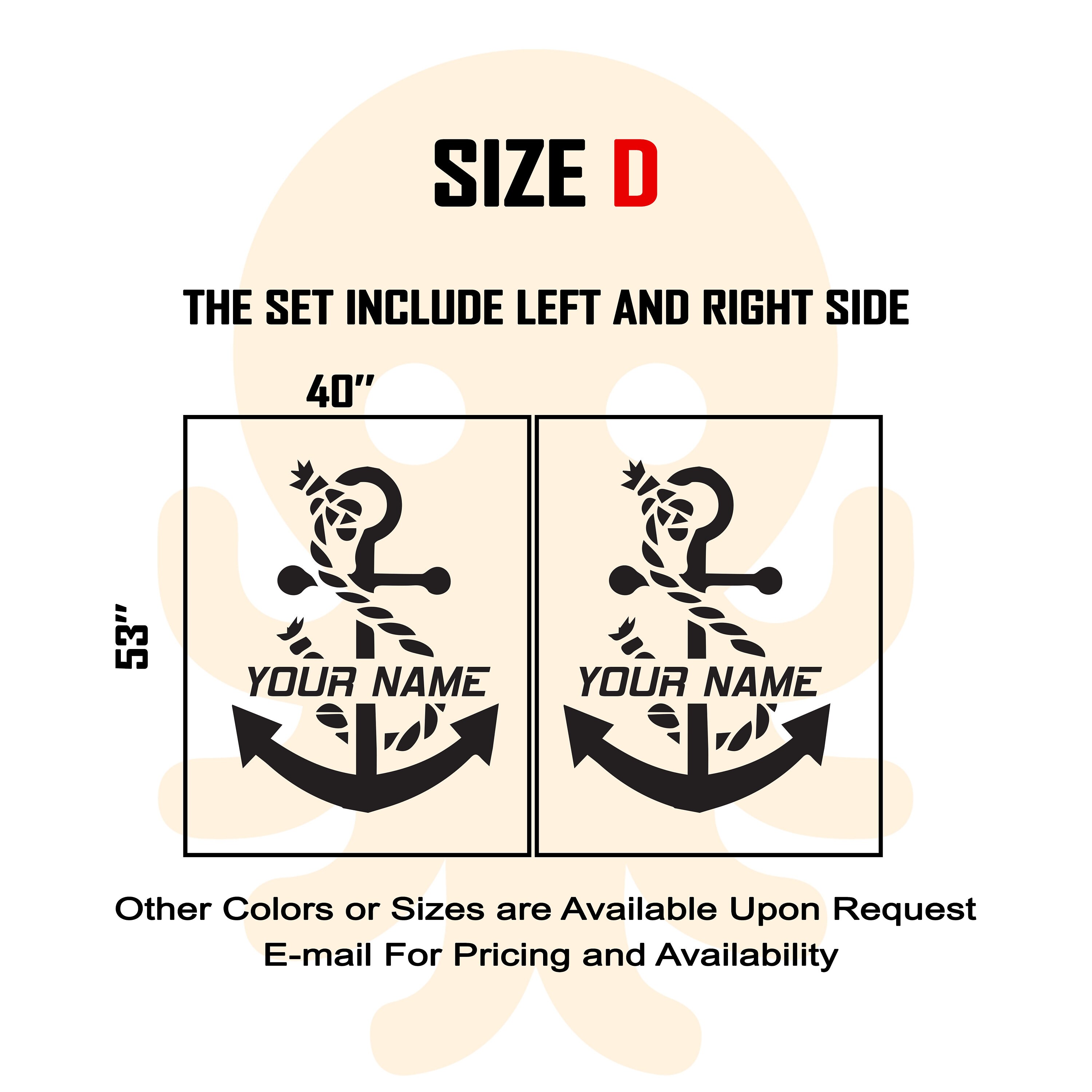 Boat Kit Decals Name Anchor Symbol Sides Compatible With