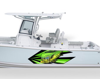 Mahi mahi bootsticker, compatibel met consolebootstickers. Mahi mahi sticker van vinyl.