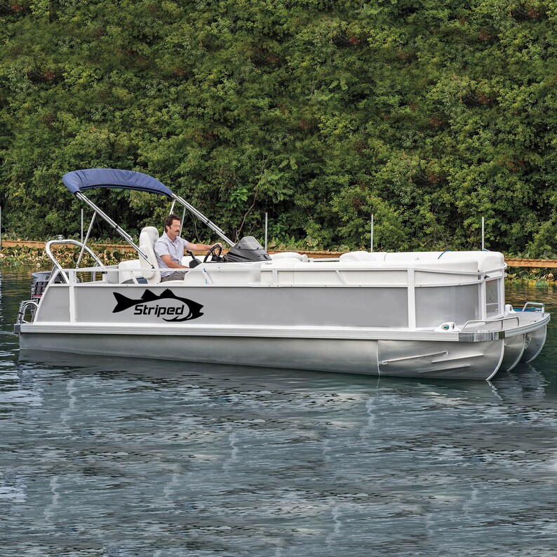 Striped Bass Boat Registration Number Decal Compatible With Pontoon Boat Sticker Unique Vinyl
