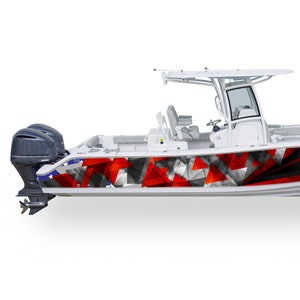 Boat wrap Decal Compatible with Center Console Boat Sticker Marine Wrap Boat modern graphic