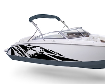 Giant Trevally Graphic Boat Decals Compatible with Bowrider Boat Sport Fishing GT Geometric Pattern