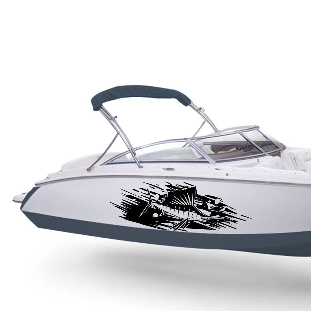 Marlin Boat Sticker Sailfish Graphic Decals Compatible With Bowrider