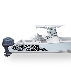 Scull Graphic Kit Boat Decals Compatible with Center Console Boat splash skeleton Sticker decal