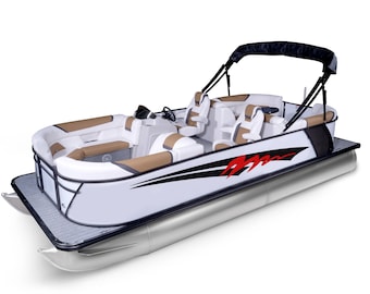 Graphic Boat Decals Compatible with Pontoon Boat Open Sea Sport Stripes Sticker watersports