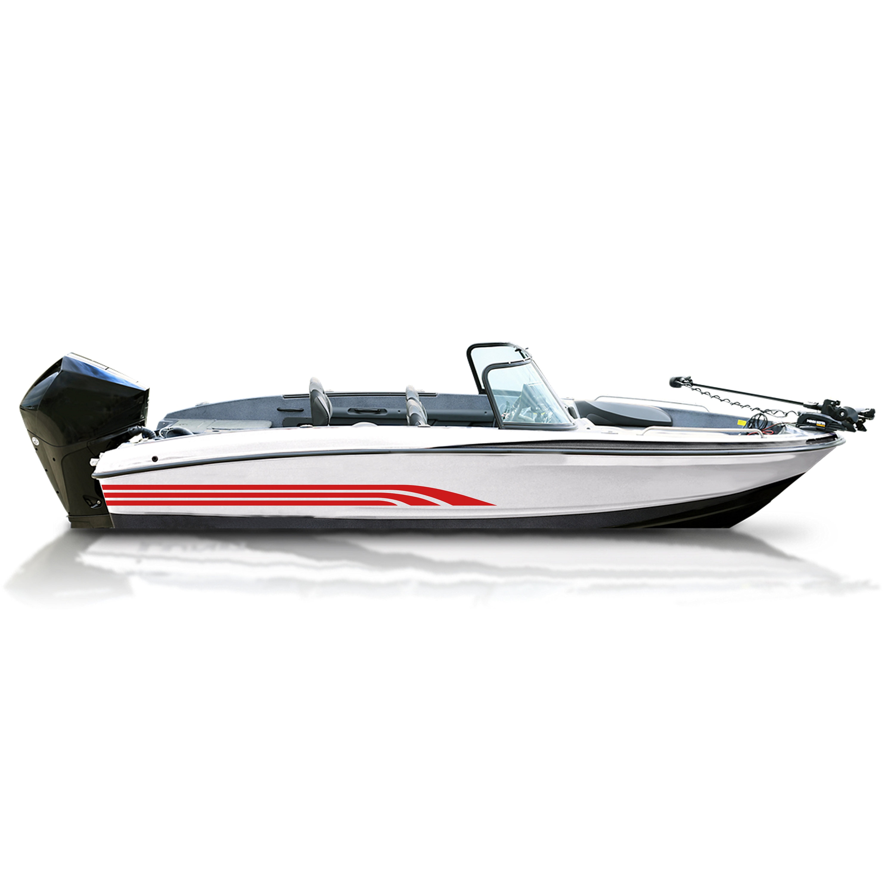 Boat Decals Kit Compatible With Bass Boat Sport Treble Stripes