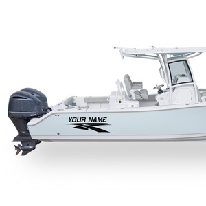 Boat Name Decal: Sport Style Registration Number, Marine Vinyl Sticker