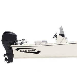 Modern Shape Boat Decal Compatible with Skiff Boat Sticker custom name Vinyl Name Lettering Marine Registration Number