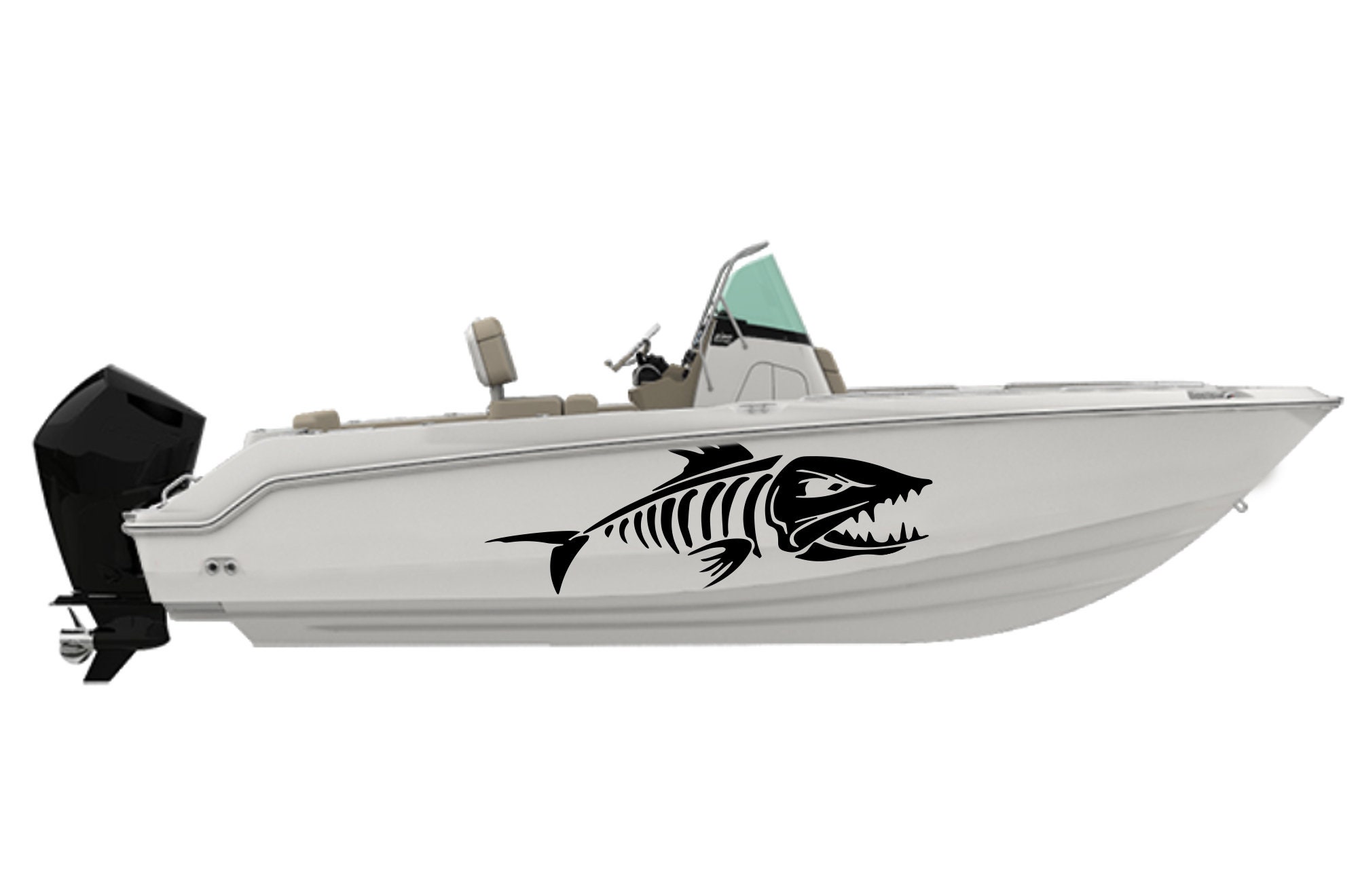 Fish Scull Graphic Boat Decals Compatible With Boston Whaler Boat Scull ...