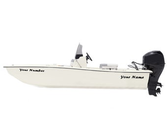 Boot Registriernummer Aufkleber Kompatibel mit Skiff Boot Sticker Unikat Vinyl Namen Schriftzug Ersatz