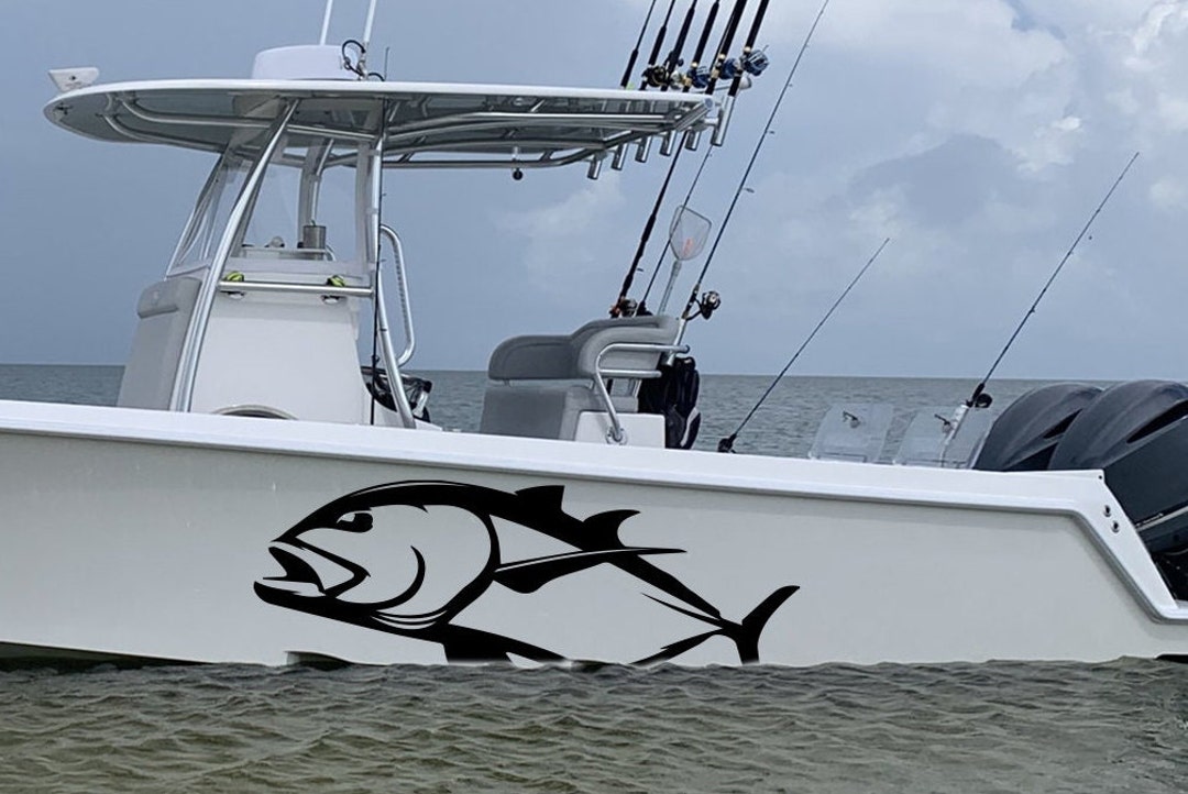 Giant Trevally Fish Boat Sticker Decal Compatible With Contender