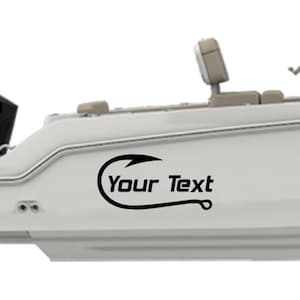 Hook Decal Compatible with Boston Whaler Boat custom Name sticker Registration Number Lettering marine Vinyl Replacement