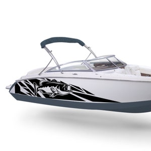 Largemouth bass Boat Sticker Compatible with Bowrider Boat Decals graphic Geometric Decal Pattern marine