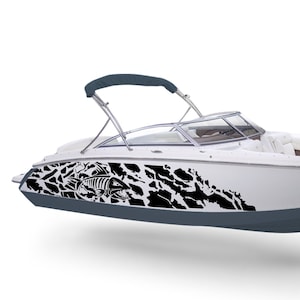 Fish skeleton Boat Decals Kit Compatible with Bowrider Boat fish scull Sticker splash Graphic decal