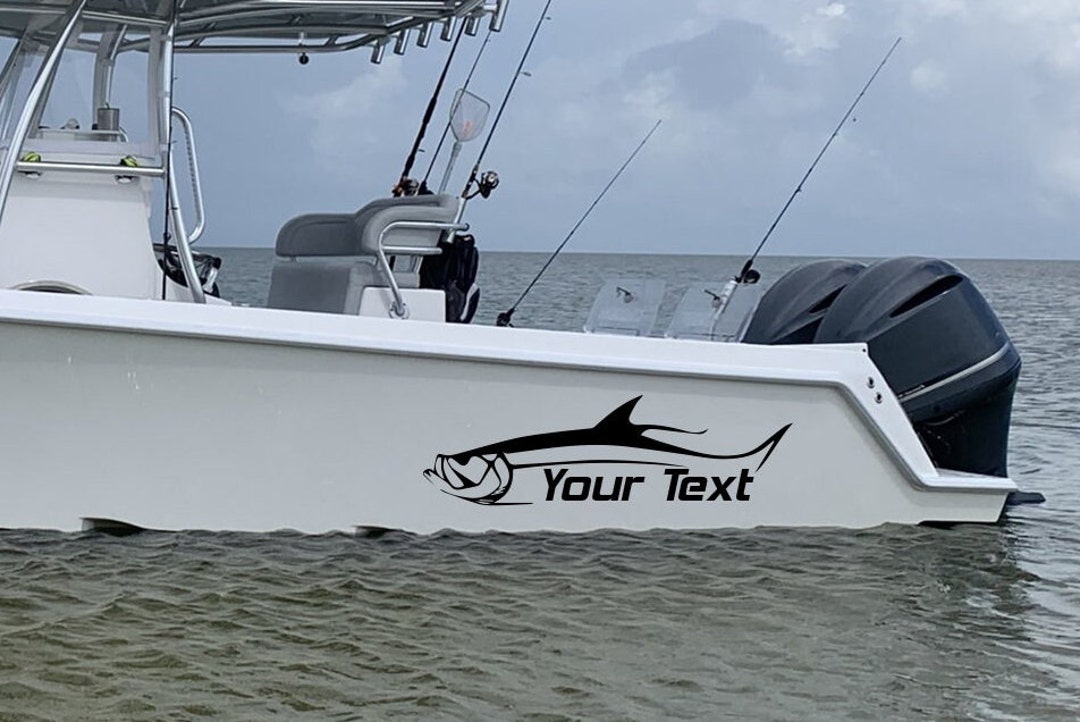 Tarpon Fish Boat Custom Name Sticker Decals Compatible With Contender Boat  Fishing Marine Registration Number Decal 