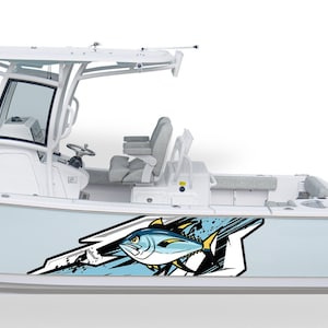 Tuna Boat Decal Compatible with Center Console Boat sticker Bluefin Tuna Graphic vinyl boat wrap Tuna