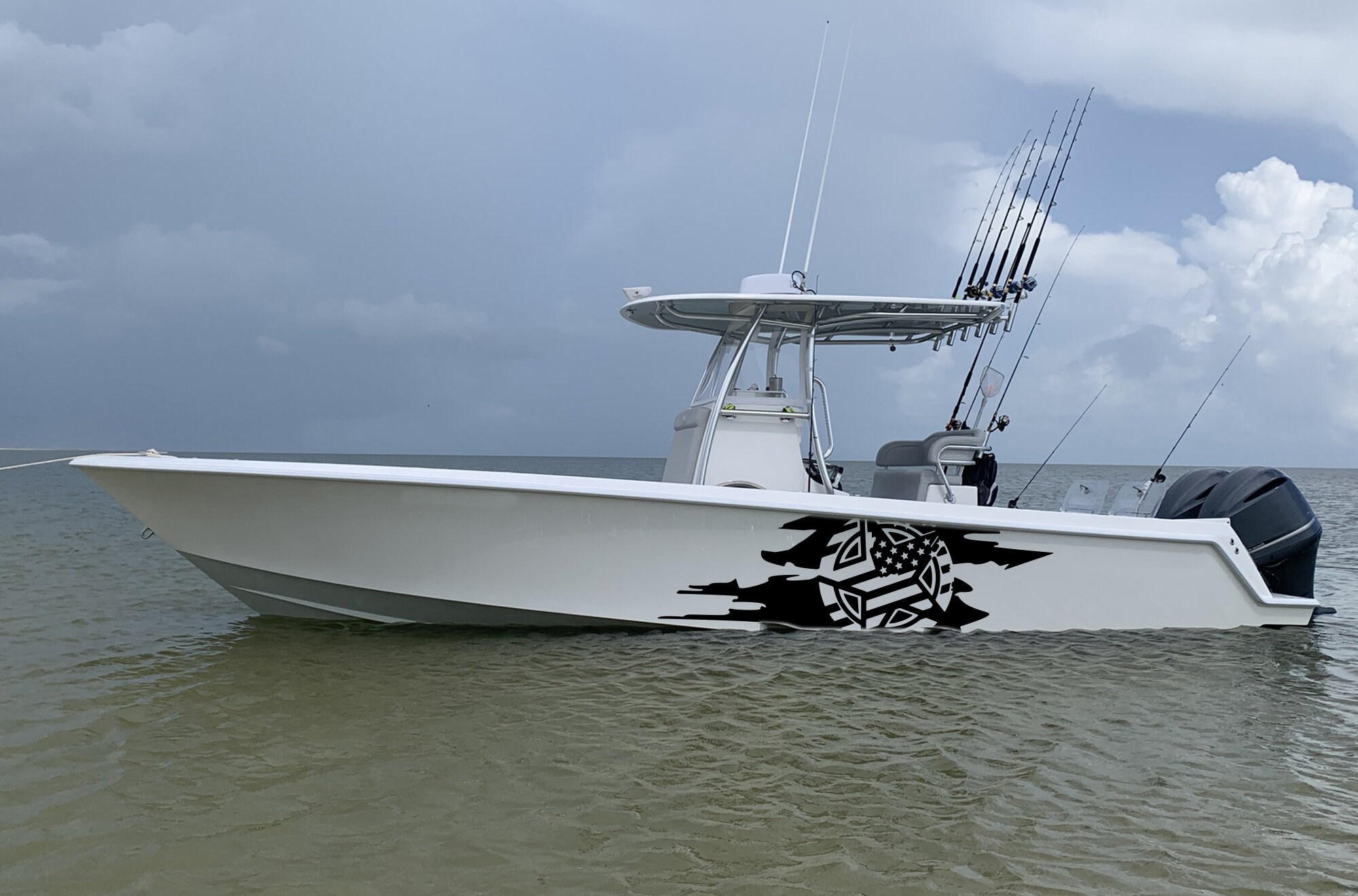 American Flag Boat Decal Compatible With Contender Boat US Star Sticker