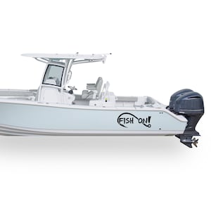 Boat Decals Left and right sides Compatible with Center Console Boat Fish on Sticker Fishing Hook