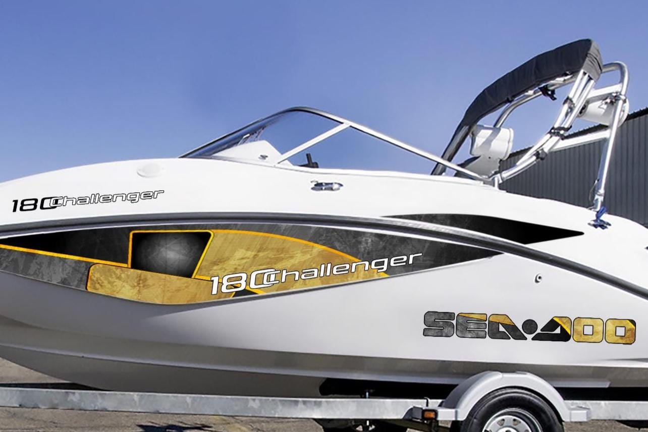 Boat Decals Compatible With SEADOO Challenger 180 : Modern Pattern