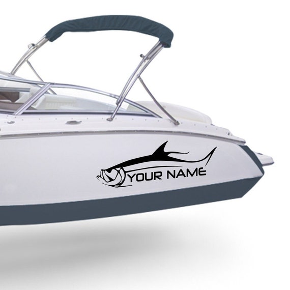 Tarpon Fish Boat Custom Name Sticker Decals Compatible With