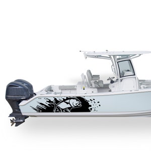 GT Boat Sticker Compatible with Center Console Boat Decals Giant Trevally graphic splash