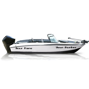 Boat Registration Number Decal Compatible with Bass Boat Sticker Unique Vinyl Name Lettering