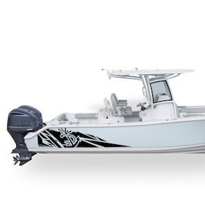 Anchor graphic Boat Sticker Compatible with Center Console Boat marine decals geometric pattern