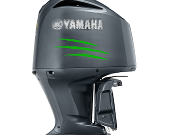 Paire d&#39;autocollants de moteur de bateau monstre compatible avec les moteurs hors-bord Yamaha autocollants rayures sport moteur marin