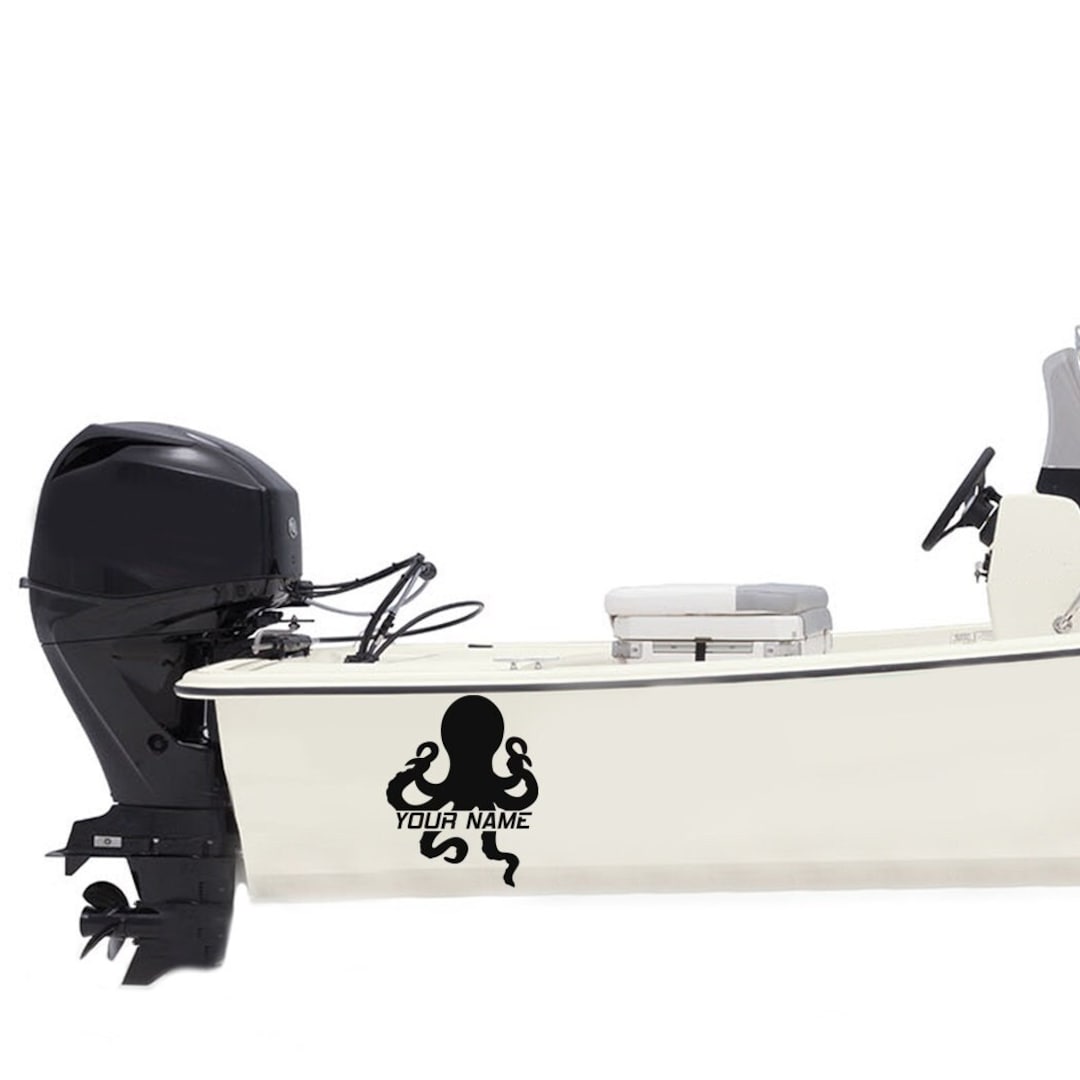 Octopus Boat Decal Name Compatible With Skiff Boat Custom Sticker ...