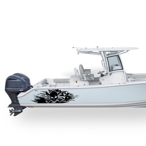 Scull graphic Boat Sticker Decals Compatible with Center Console Boat Fishing pirate skeleton decal